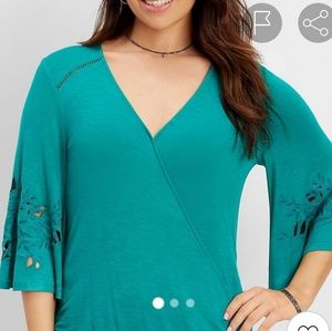 Maurices Bell Sleeve Wrap Front Top